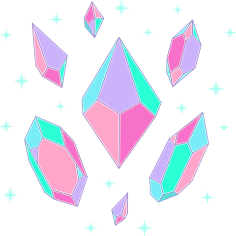 floating pastel crystals with sparkling stars on transparent background - Download Free Stock Videos Pikwizard.com