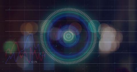 Digital Interface with Data Visualization and Abstract Light Contours - Download Free Stock Images Pikwizard.com