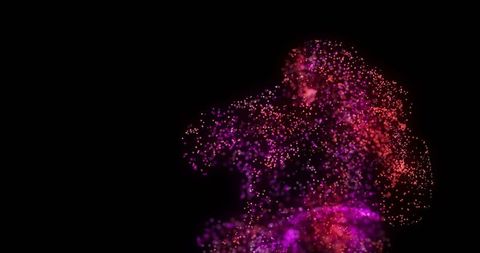 Colorful Particle Swirl on Dark Background