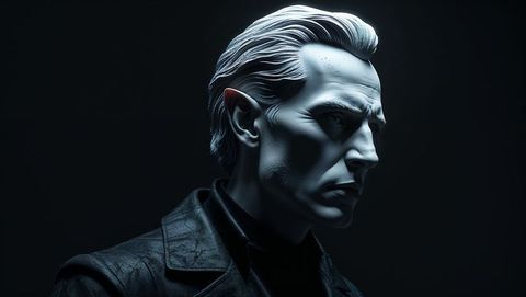 Mystical lucifer warrior in dramatic cinematic lighting