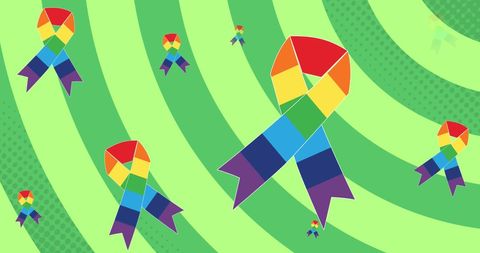Colorful rainbow ribbons print modern abstract design