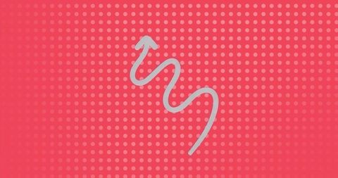 Abstract wavy arrow on coral grid wallpaper for design innovation