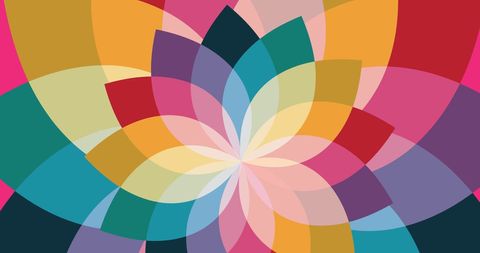 Vibrant Floral Burst in Geometric Pattern Celebrates Meditation - Download Free Stock Images Pikwizard.com
