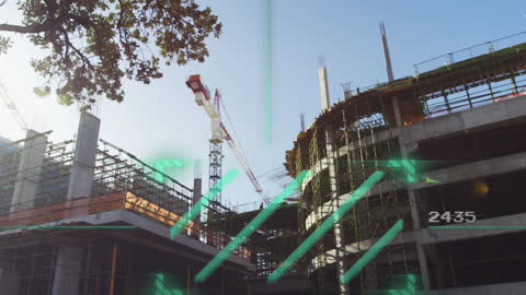 Futuristic Interface with Construction Site Backdrop