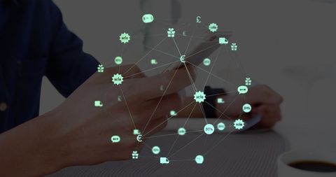 Smartphone User Navigating Digital Business Network Overlay - Download Free Stock Images Pikwizard.com