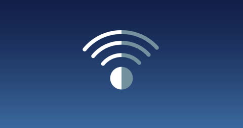 Digital WiFi Icon Over Blue Gradient Background