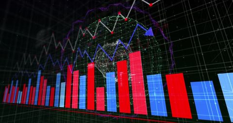 Global Finance Analytics with Rising and Falling Charts - Download Free Stock Images Pikwizard.com