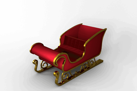 Transparent red santa sleigh illustration