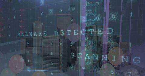 Digital threat scanning over cityscape