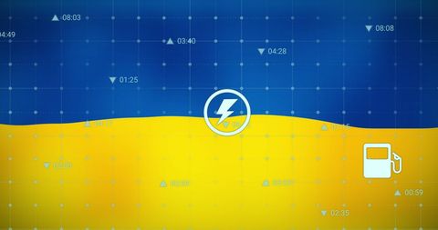Economical crisis concept against ukraine flag horizon
