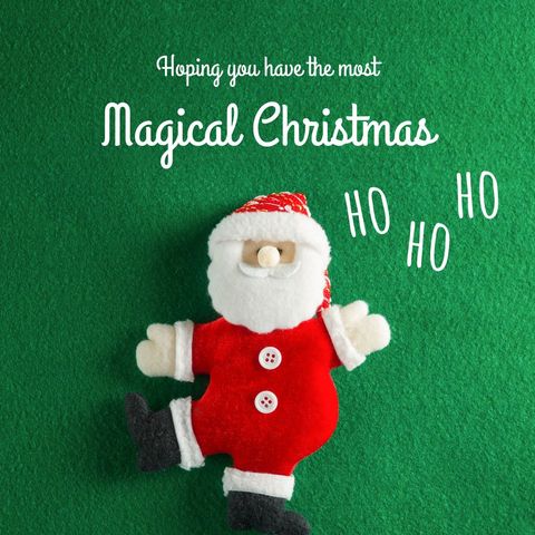 Cheerful plush santa claus festive christmas greeting