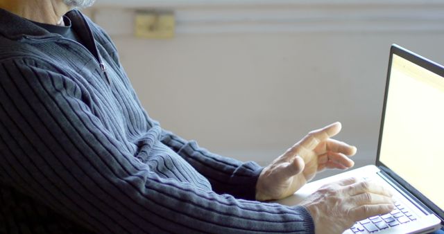 Older Man Working on Laptop in Bright Office - Download Free Stock Images Pikwizard.com