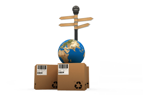 transparent global logistics with packages and road sign - Download Free Stock Videos Pikwizard.com