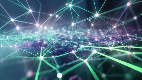 futuristic digital network with glowing nodes in virtual space - Download Free Stock Images Pikwizard.com