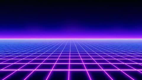 Stylized Neon Grid in Futuristic Virtual World