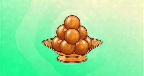 Luxury decorative platter with elegant sweets on gradient background