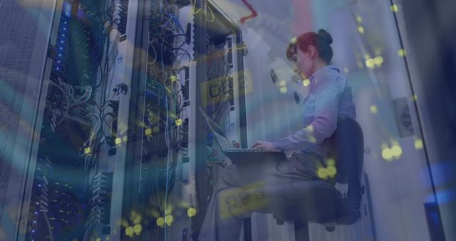 Female IT Technician Working in Data Center - Download Free Stock Images Pikwizard.com