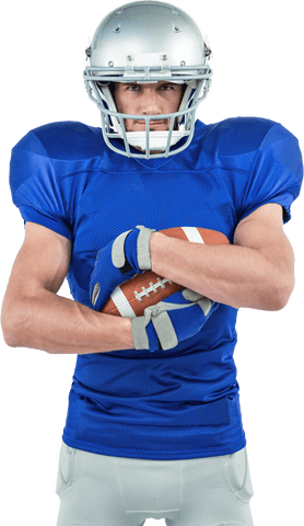 Transparent Football Player Holding Ball with Focused Expression - Download Free Stock Videos Pikwizard.com