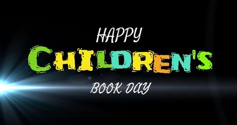 Happy Children's Book Day Celebration with Colorful Typography