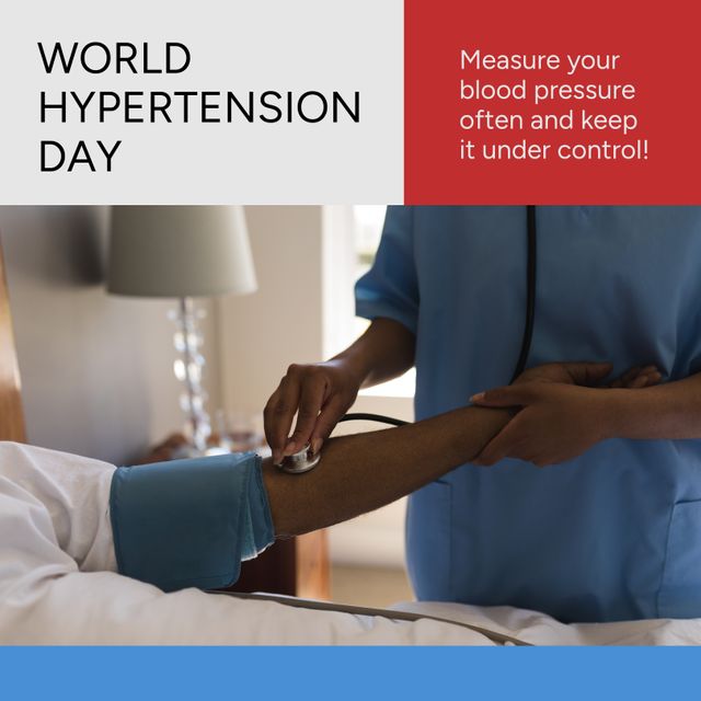 Healthcare Professional Monitoring Blood Pressure for Awareness Campaign - Download Free Stock Templates Pikwizard.com