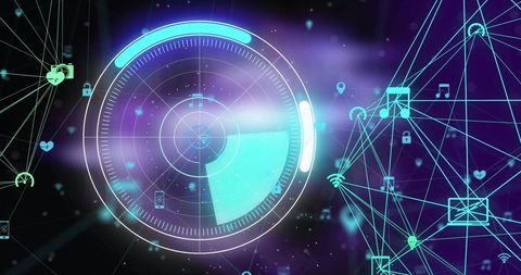 Futuristic Interface with Digital Connection Symbols - Download Free Stock Images Pikwizard.com