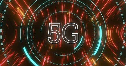 Futuristic 5G Digital Network Tunnel