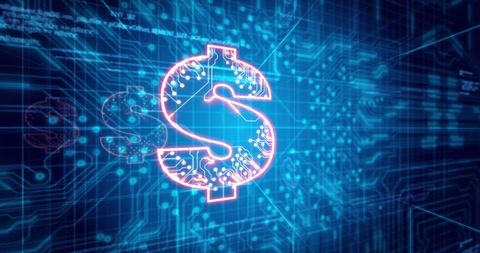 Futuristic Digital Dollar Sign and Data Interface - Download Free Stock Images Pikwizard.com