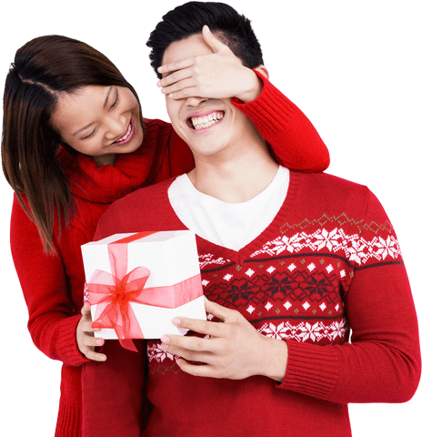 Surprise Gift Exchange with Transparent Background