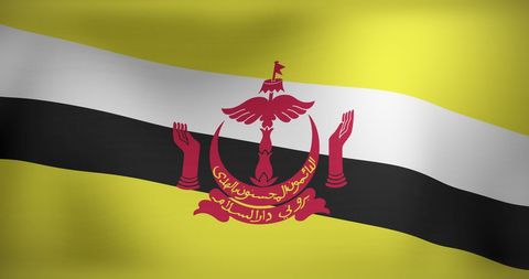 Flag of Brunei Waving in the Wind Celebrating National Identity - Download Free Stock Images Pikwizard.com
