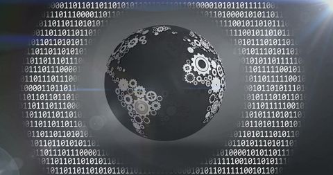Globe Surrounded by Binary Code Symbolizing Global Connectivity - Download Free Stock Images Pikwizard.com