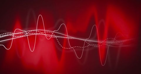 Dynamic Data Wave Over Red Background with Digital Patterns - Download Free Stock Images Pikwizard.com