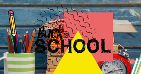 Back to School Supplies with Creative Lettering Design - Download Free Stock Images Pikwizard.com