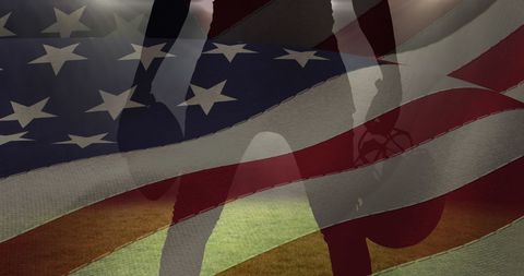 American Flag and Rugby Player Seamless Blending of Sport and Patriotism