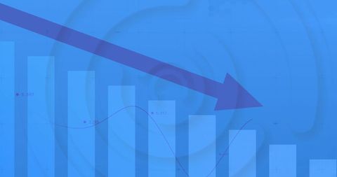 Declining Graph with Data Bars and Circles Backdrop - Download Free Stock Images Pikwizard.com