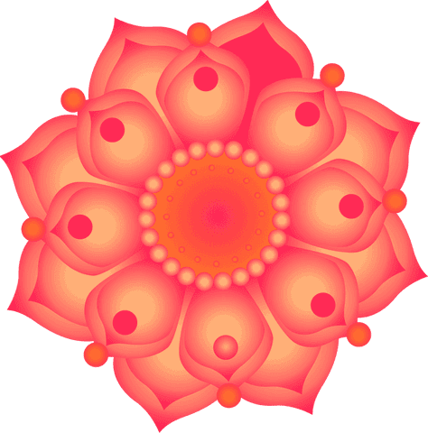 vibrant mandala motif with glowing gradient petals, transparent background - Download Free Stock Videos Pikwizard.com
