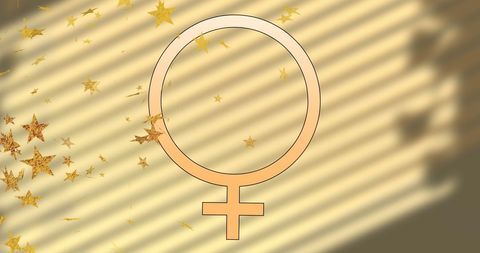 Abstract Feminine Empowerment with Stars and Shadows
