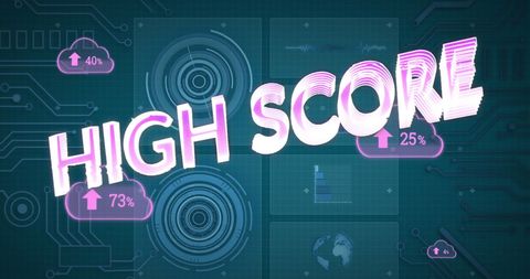 High Score Concept with Technology Data Interface - Download Free Stock Images Pikwizard.com