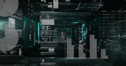Abstract Data Processing Visual on Digital Screens - Download Free Stock Images Pikwizard.com