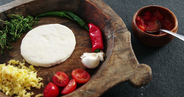 Chilean Traditional Pastel Preparation with Ingredients on Rustic Board - Download Free Stock Images Pikwizard.com