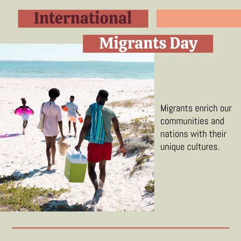 family celebrating international migrants day at scenic beach - Download Free Stock Templates Pikwizard.com