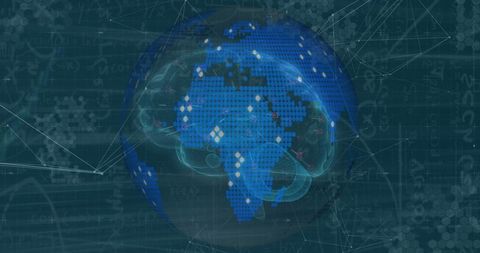 Digital Globe with Neural Network Brain Overlay Highlighting Global Connectivity