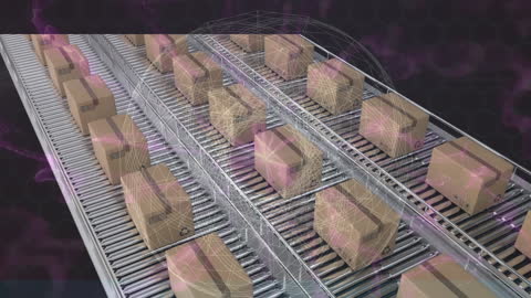 Automated Conveyor System with Digital Network Overlay