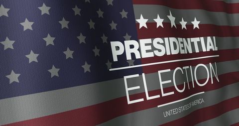 United states presidential election concept with waving flag