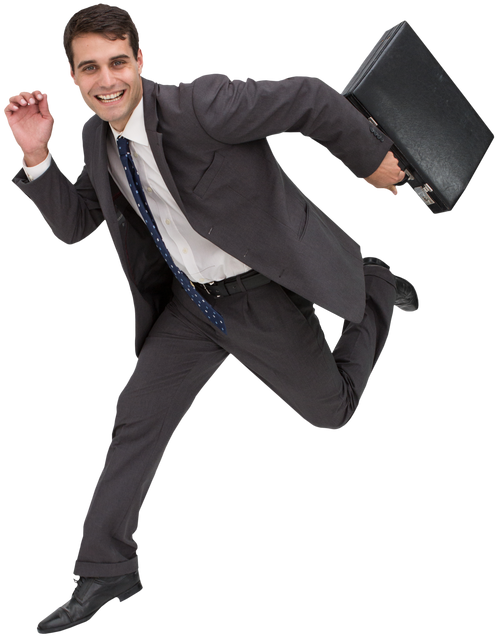 Energetic Businessman in Suit Running Transparent Background - Download Free Stock Videos Pikwizard.com