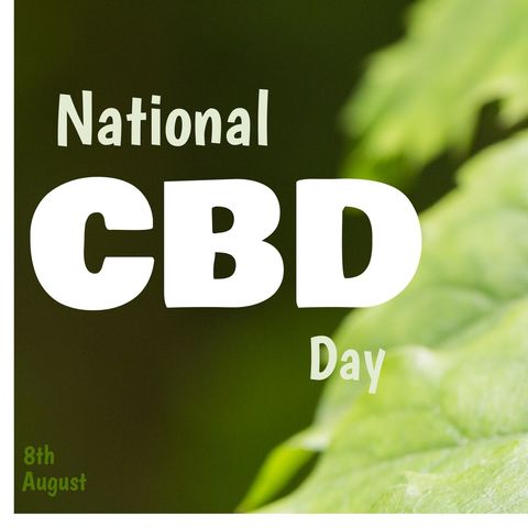 National CBD Day Poster with Cannabis Background
