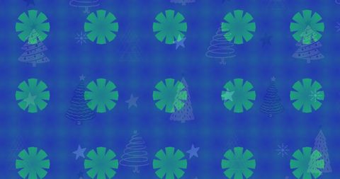 Holiday themed pattern with kaleidoscopic motifs