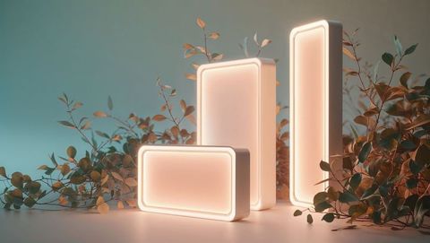 Illuminating Modern LED Light Boxes with Leafy Surroundings