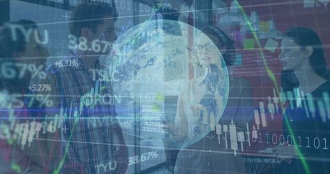 Global Business Insight with Digital Financial Overlay - Download Free Stock Images Pikwizard.com