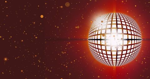 Vibrant Red Disco Ball with Sparkling Light Effects - Download Free Stock Images Pikwizard.com