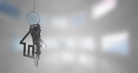 3D Keychain in Shape of House Featuring Gentle Glow Effects